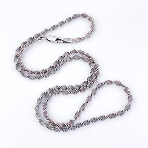 Vintage Italy Sterling Silver 925 2.6mm Twisted Chain Necklace 16.5"